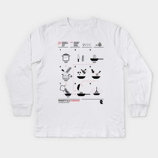 Carbonara Cooking Process Kids Long Sleeve T-Shirt